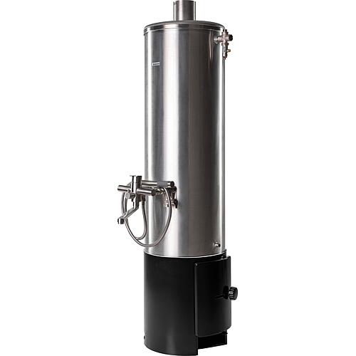 Chauffe-eau nostalgique avec fourneau inférieur, résistant à la pression, type D100, pour plusieurs points de puisage, avec robinetterie mélangeuse Standard 2