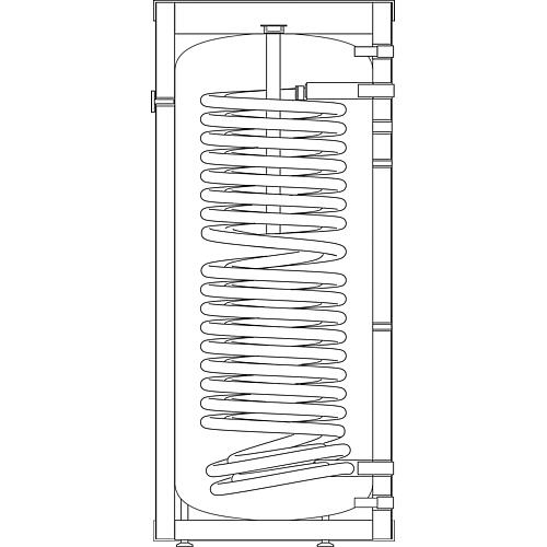 Warmwasser-Wärmepumpenspeicher SWPC, mit einem Wärmetauscher Anwendung 1