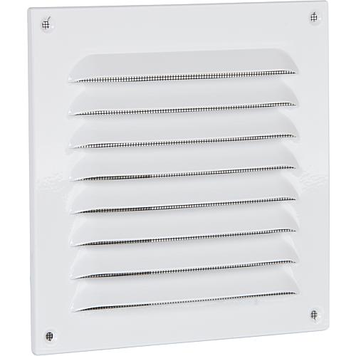 Grille de protection contre les intemperies en alu, blanc 150x150 mm protection anti-insectes, vis et chevill