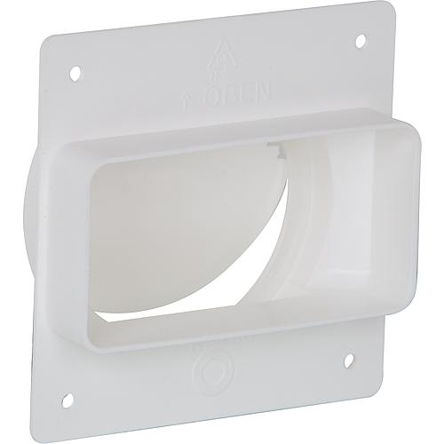 Clapet de retenue pour canal plat FLRSK 100 / raccord mural NW 100 sur 110x55 mm plastique blanc