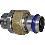 Raccord à sertir inox contour V, raccord union mâle joint plat