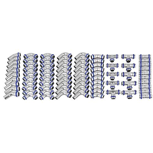 Raccord à sertir inox paquet Contour V,
80 pièces Standard 1